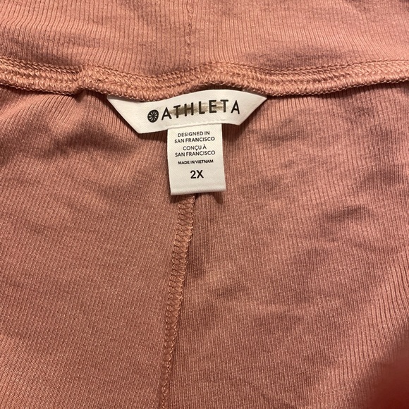 ATHLETA WOMEN'S MAUVE ELASTIC WAIST SOFT WELL RESTED RIB PAJAMA SHORT SIZE 2X - Picture 3 of 3